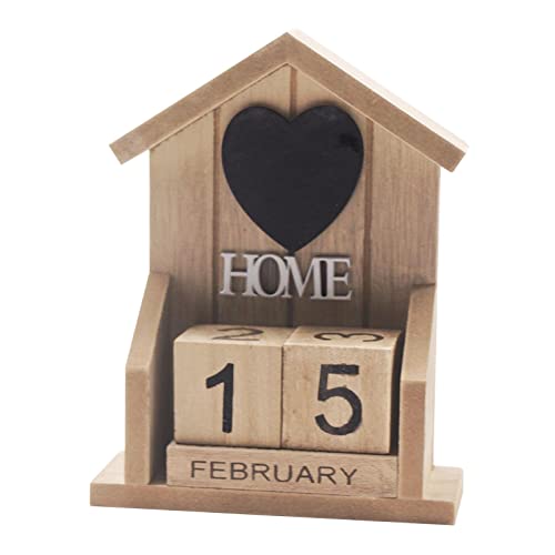 Schreibtischkalenderblöcke, Holz, ewiger Kalender für Zuhause, Büro, Dekoration, braunes Dreiecks-Top, 12,2 x 4,8 x 15,8 cm Schreibtischkalenderblöcke, Holz, ewiger Kalender für Zuhause, Büro, Dekoration, braunes Dreiecks-Top, 12,2 x 4,8 x 15,8 cm von Leisurealeaneag