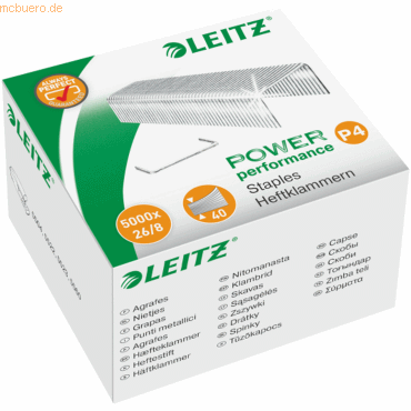 10 x Leitz Heftklammer P4 26/8mm VE=5000 Stück 10 x Leitz Heftklammer P4 26/8mm VE=5000 Stück von Leitz