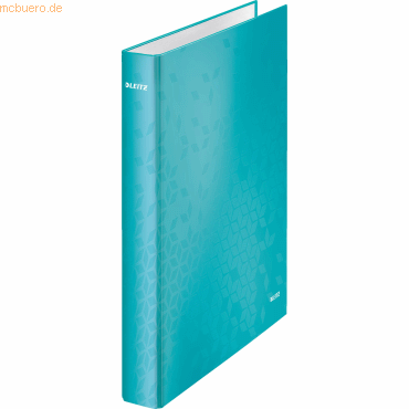Leitz Ringbuch Wow A4 Pappe laminiert 2 Ringe 25mm eisblau Leitz Ringbuch Wow A4 Pappe laminiert 2 Ringe 25mm eisblau von Leitz