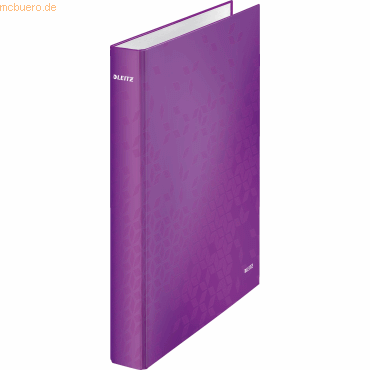 Leitz Ringbuch Wow A4 Pappe laminiert 2 Ringe 25mm violett von Leitz