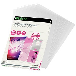 100 LEITZ Laminierfolien glänzend für A4 125 micron 100 LEITZ Laminierfolien glänzend für A4 125 micron von Leitz