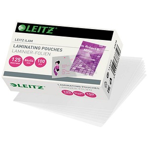 100 LEITZ Laminierfolien glänzend für Kreditkartenformat 125 micron von Leitz