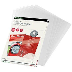 100 LEITZ UDT Laminierfolien glänzend für A3 175 micron 100 LEITZ UDT Laminierfolien glänzend für A3 175 micron von Leitz