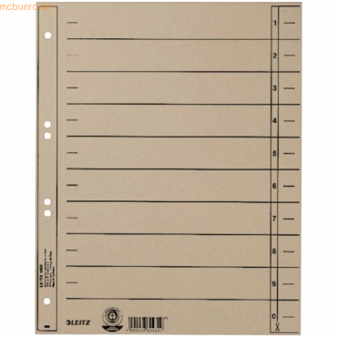 100 x Leitz Trennblatt A4 230g Karton grau 100 x Leitz Trennblatt A4 230g Karton grau von Leitz