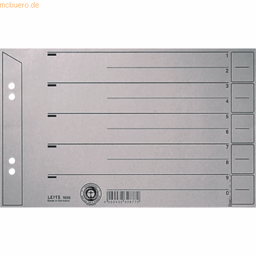 100 x Leitz Trennblatt A5quer 200g/qm Karton grau 100 x Leitz Trennblatt A5quer 200g/qm Karton grau von Leitz