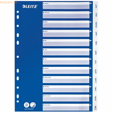 Leitz Register A4 PP Jan.-Dez. weiß von Leitz