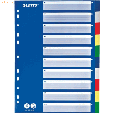 20 x Leitz Register A4 PP 10-teilig farbig 20 x Leitz Register A4 PP 10-teilig farbig von Leitz