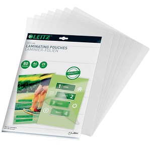 25 LEITZ Laminierfolien glänzend für A4 80 micron 25 LEITZ Laminierfolien glänzend für A4 80 micron von Leitz