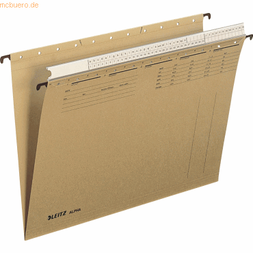 25 x Leitz Hängemappe mit Organisationsleiste naturbraun 25 x Leitz Hängemappe mit Organisationsleiste naturbraun von Leitz