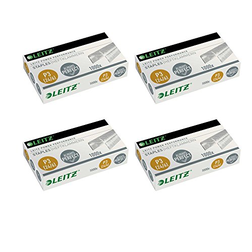 4 Packungen Leitz 55700000 Heftklammer (24/6 mm) verzinkt von Leitz