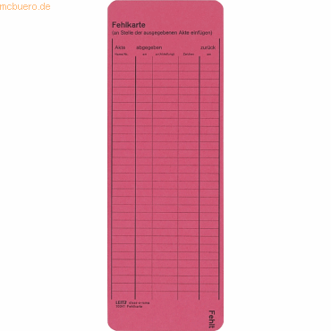 50 x Leitz Leitkarte rot 50 x Leitz Leitkarte rot von Leitz