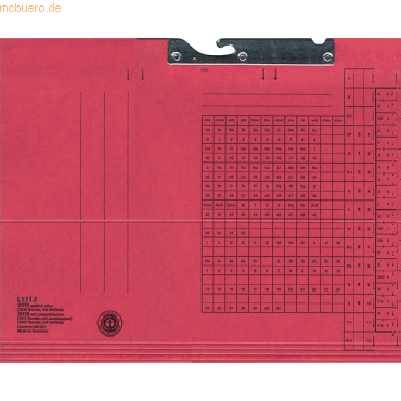 50 x Leitz Pendelmappe A4 Karton rot 50 x Leitz Pendelmappe A4 Karton rot von Leitz