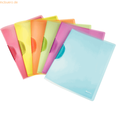 6 x Leitz Cliphefter ColorClip Rainbow A4 ca. 30 Blatt farbig sortiert von Leitz