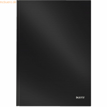 6 x Leitz Notizbuch Solid fester Einband A4 kariert 80 Blatt schwarz von Leitz