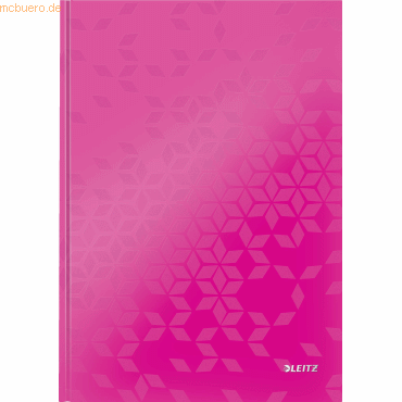 6 x Leitz Notizbuch Wow A4 80 Blatt 90g/qm kariert pink von Leitz