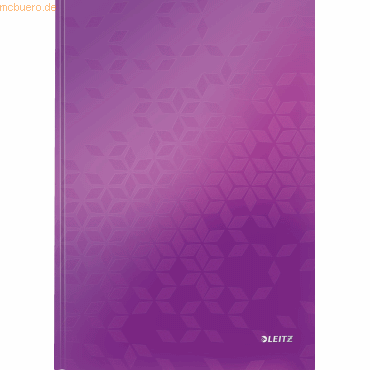 6 x Leitz Notizbuch Wow A4 80 Blatt 90g/qm kariert violett von Leitz