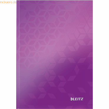 6 x Leitz Notizbuch Wow A5 80 Blatt 90g/qm kariert violett von Leitz