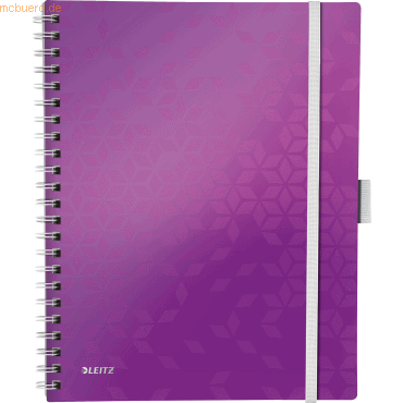 6 x Leitz Notizbuch Wow Be Mobile A4 80 Blatt 80g/qm liniert violett von Leitz