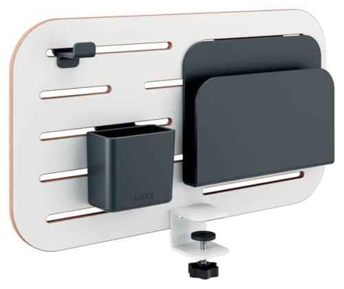Leitz Ergo Kleiner Pegboard Schreibtisch-Organizer mit Zubehör, Hochwertige Stecktafel kompatibel mit Tischdicken bis 35mm, breite Hängeschlitze, Klammerbefestigung, 42 x 25 cm, Weiß, 65480000 Leitz Ergo Kleiner Pegboard Schreibtisch-Organizer mit Zubehör, Hochwertige Stecktafel kompatibel mit Tischdicken bis 35mm, breite Hängeschlitze, Klammerbefestigung, 42 x 25 cm, Weiß, 65480000 von Leitz