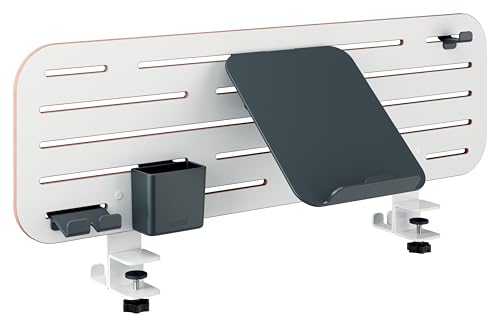 Leitz Ergo Pegboard Schreibtisch-Organizer mit Laptop-Halterung & Zubehör, Hochwertige Stecktafel kompatibel mit Tischdicke bis 35mm, breite Hängeschlitze, Klemmbefestigung, 80 x 25 cm, Weiß, 65490000 Leitz Ergo Pegboard Schreibtisch-Organizer mit Laptop-Halterung & Zubehör, Hochwertige Stecktafel kompatibel mit Tischdicke bis 35mm, breite Hängeschlitze, Klemmbefestigung, 80 x 25 cm, Weiß, 65490000 von Leitz