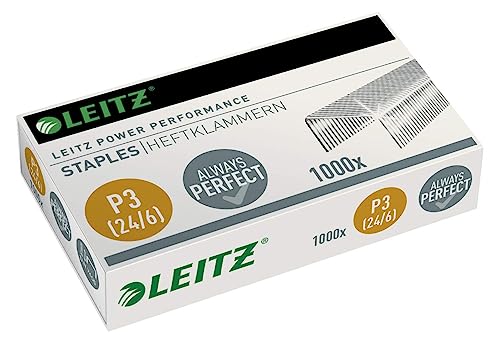 LEITZ 1000 Heftklammern (24/6 mm) verzinkt 55700000, 24/6mm, 1 (10er Pack) von Leitz
