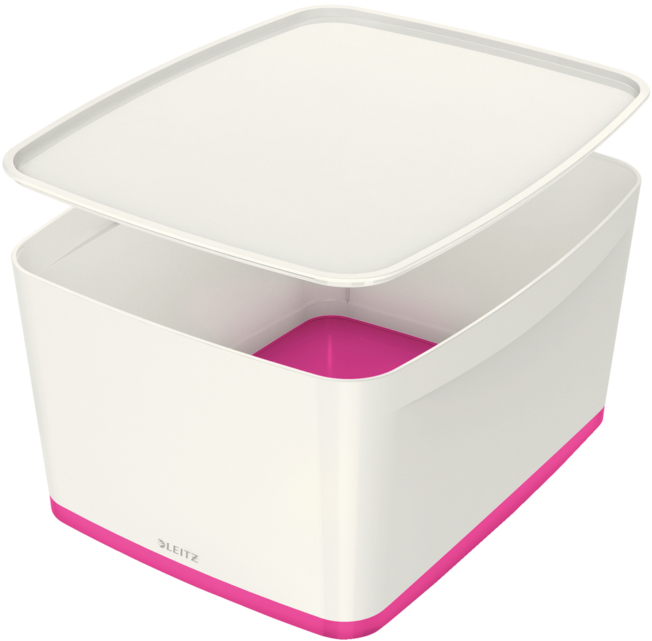 LEITZ Aufbewahrungsbox My Box, 18 Liter, weiß/pink von Leitz