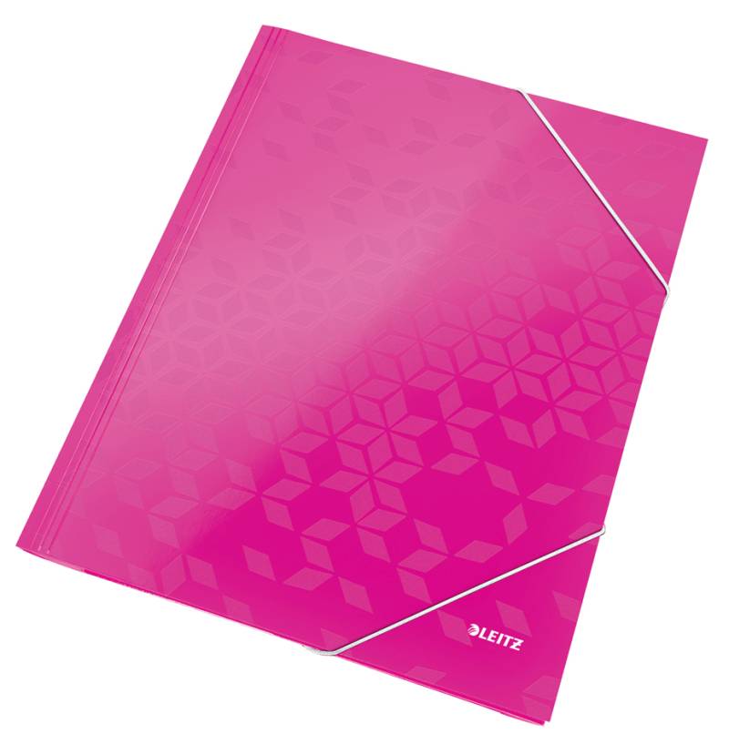 LEITZ Eckspannermappe WOW, DIN A4, Karton, pink-metallic von Leitz