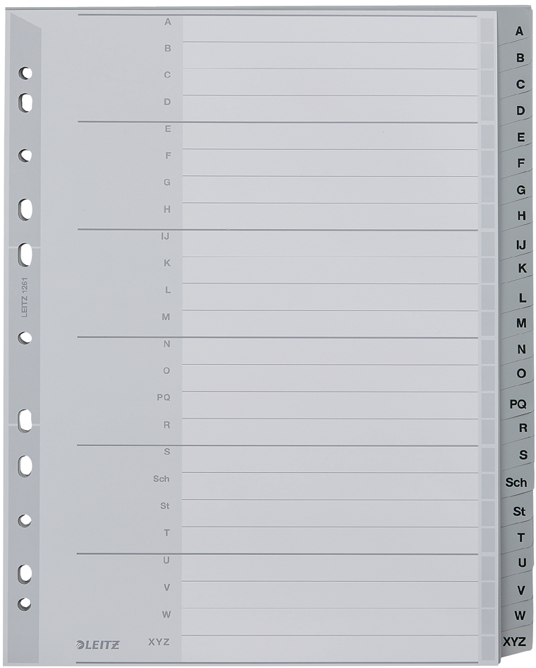 LEITZ Kunststoff-Register, A-Z, A4 Überbreite, 24-teilig von Leitz