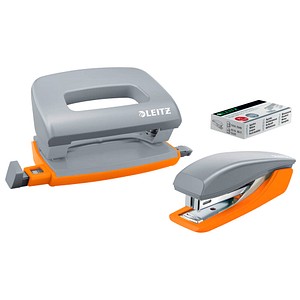 LEITZ Locher und Heftgeräte Set Urban Chic grau/orange von Leitz