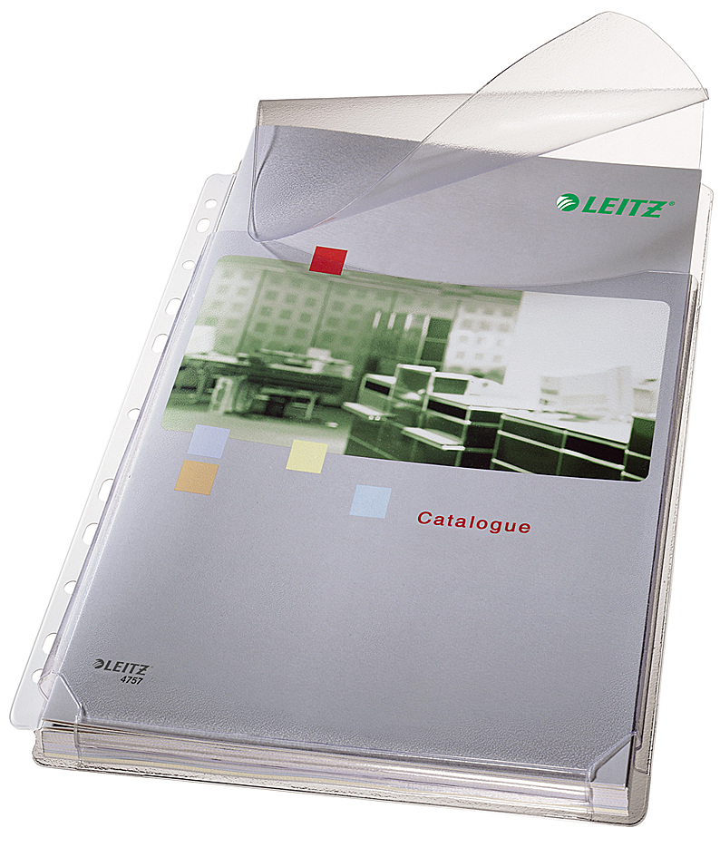 LEITZ Maxi Prospekthülle mit Klappe, A4, PVC, genarbt von Leitz