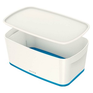 LEITZ MyBox Aufbewahrungsbox 5,0 l perlweiß/blau 31,8 x 19,1 x 12,8 cm von Leitz