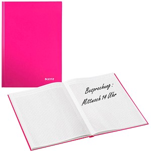 LEITZ Notizbuch WOW DIN A4 kariert, pink-metallic Hardcover 160 Seiten von Leitz