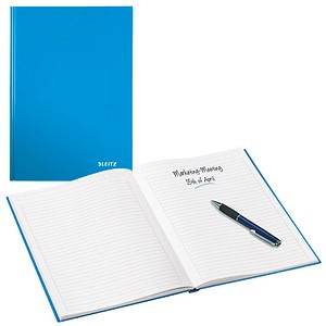 LEITZ Notizbuch WOW DIN A5 liniert, blau-metallic Hardcover 160 Seiten von Leitz