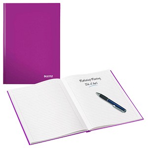 LEITZ Notizbuch WOW DIN A5 liniert, violett-metallic Hardcover 160 Seiten von Leitz