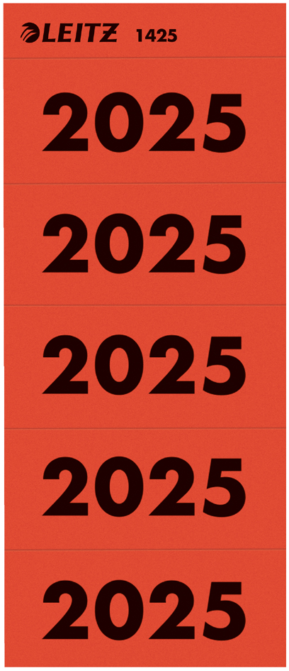 LEITZ Ordner-Inhaltsschild , Jahreszahl 2025, , rot von Leitz