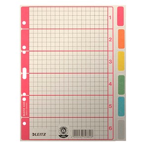 LEITZ Ordnerregister Vollformat 1-6 grau, farbig 6-teilig, 1 Satz LEITZ Ordnerregister Vollformat 1-6 grau, farbig 6-teilig, 1 Satz von Leitz