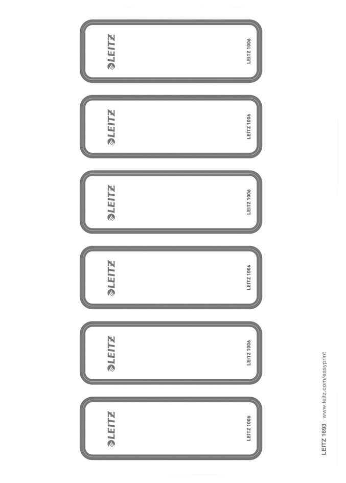 LEITZ Ordnerrücken-Etikett, 36 x 111 mm, kurz, schmal, grau von Leitz