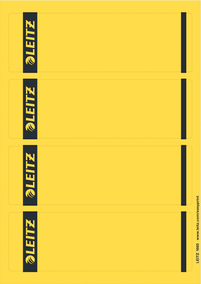 LEITZ Ordnerrücken-Etikett, 61 x 192 mm, kurz, breit, gelb von Leitz