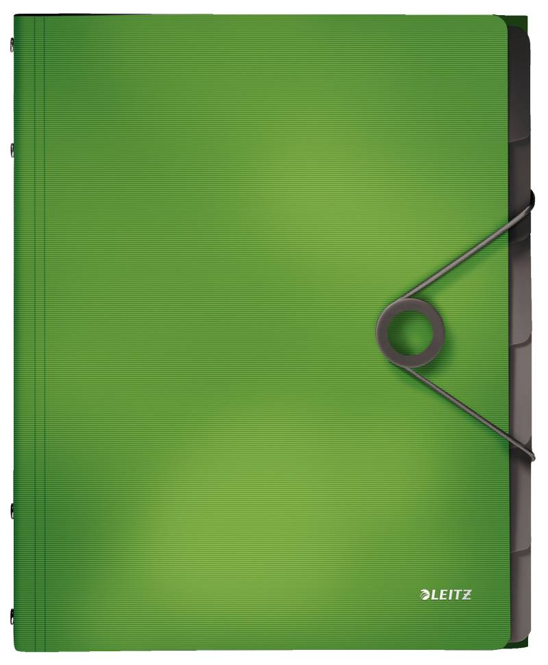 LEITZ Ordnungsmappe Solid, DIN A4, PP, 6 Fächer, hellgrün von Leitz