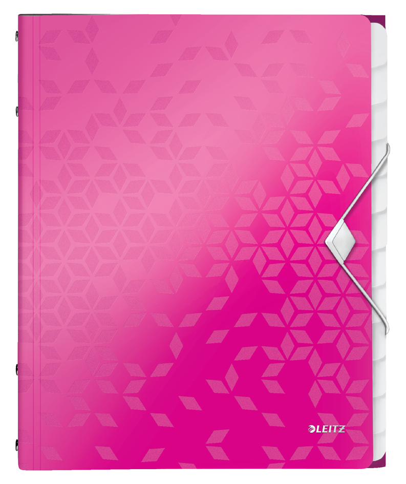 LEITZ Ordnungsmappe WOW, DIN A4, PP, 12 Fächer,pink-metallic von Leitz