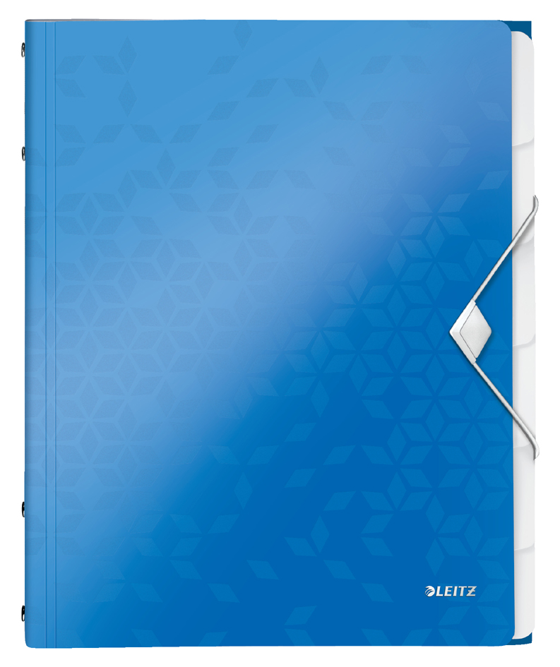 LEITZ Ordnungsmappe WOW, DIN A4, PP, 6 Fächer, blau-metallic von Leitz