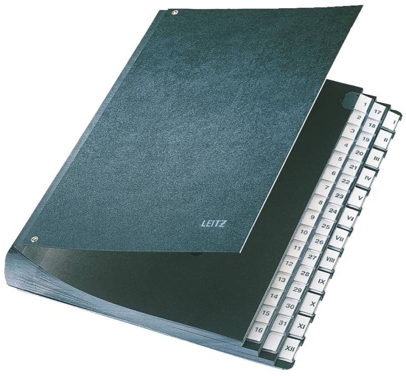 LEITZ Pultordner, A4, 1-31/I-XII, 44 Fächer, Hartpappe von Leitz