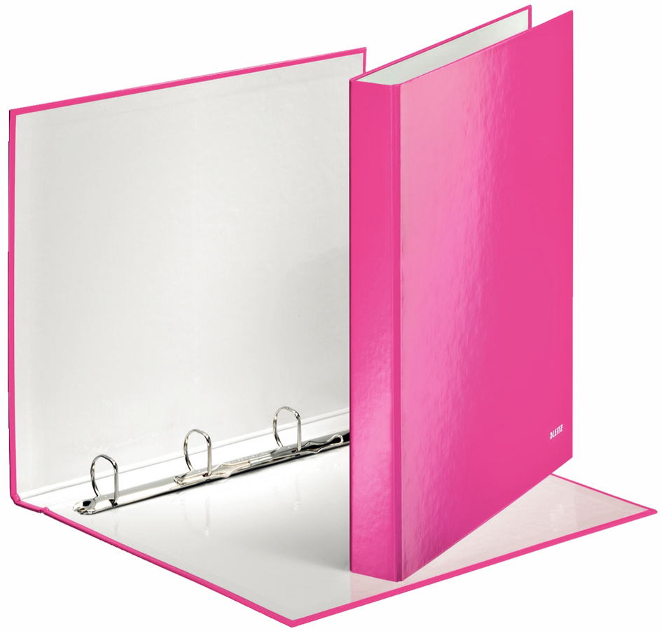 LEITZ Ringbuch WOW, DIN A4, Hartpappe, pink von Leitz