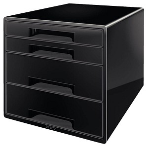 LEITZ Schubladenbox CUBE Duo Colour schwarz/grau 52521095, DIN A4 mit 4 Schubladen LEITZ Schubladenbox CUBE Duo Colour schwarz/grau 52521095, DIN A4 mit 4 Schubladen von Leitz