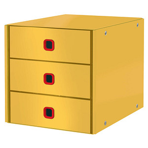 LEITZ Schubladenbox Click & Store Cosy  gelb 53680019, DIN A4 mit 3 Schubladen von Leitz