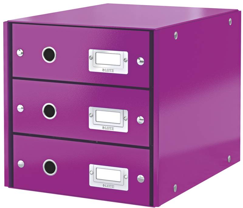 LEITZ Schubladenbox Click & Store WOW, 3 Schübe, violett von Leitz