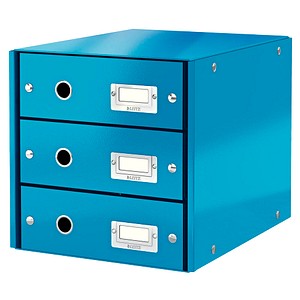 LEITZ Schubladenbox Click & Store  blau 6048-00-36, DIN A4 mit 3 Schubladen von Leitz