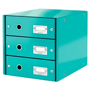 LEITZ Schubladenbox Click & Store  eisblau 6048-00-51, DIN A4 mit 3 Schubladen von Leitz