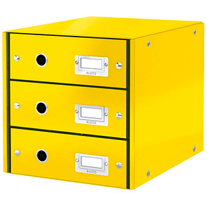 LEITZ Schubladenbox Click & Store  gelb 6048-00-16, DIN A4 mit 3 Schubladen von Leitz