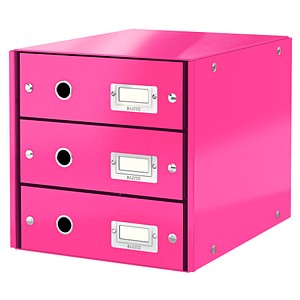 LEITZ Schubladenbox Click & Store  pink 6048-00-23, DIN A4 mit 3 Schubladen von Leitz